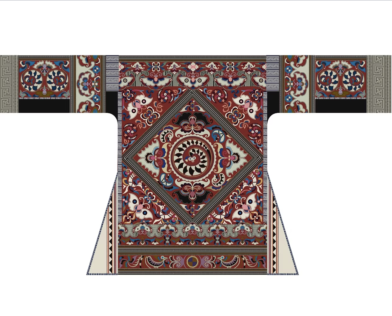 A Miao embroidered garment